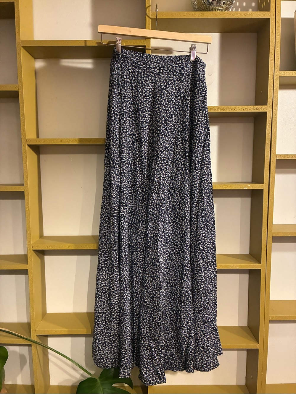 Women's Navy Floral Wide Leg Pants